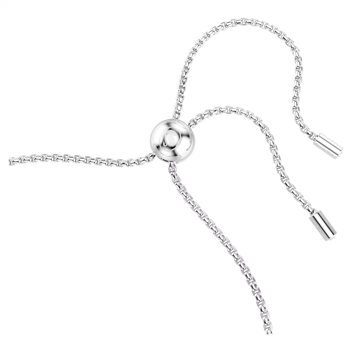 Matrix bracelet Round cut, Green, Rhodium plated