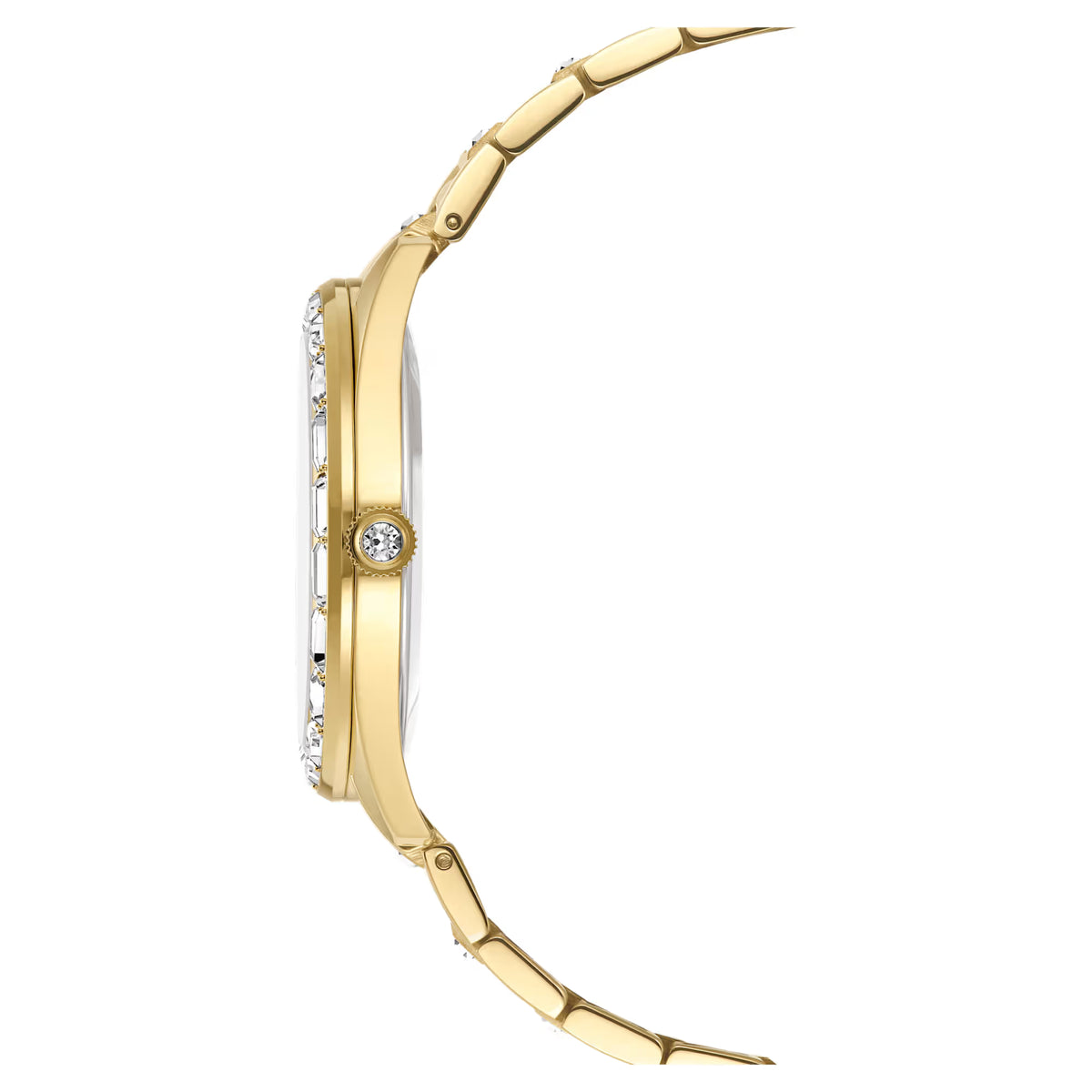 Matrix date watch, Swiss Made, Metal bracelet, Gold tone, Gold-tone finish