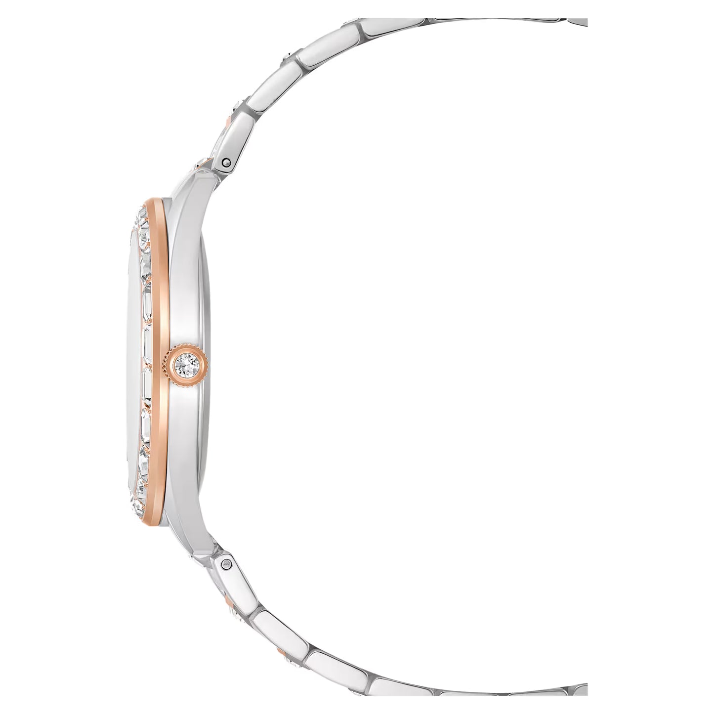 Matrix date watch, Swiss Made, Metal bracelet, Rose gold tone, Mixed metal finish