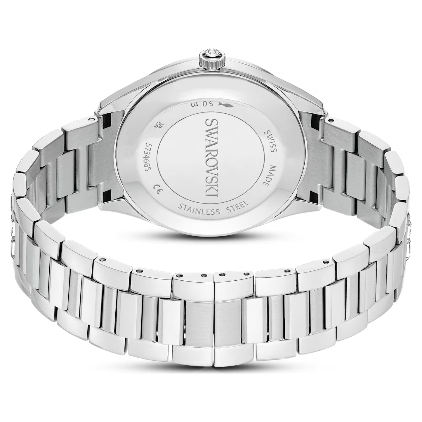 Matrix date watch, Swiss Made, Metal bracelet, Silver Tone, Stainless steel