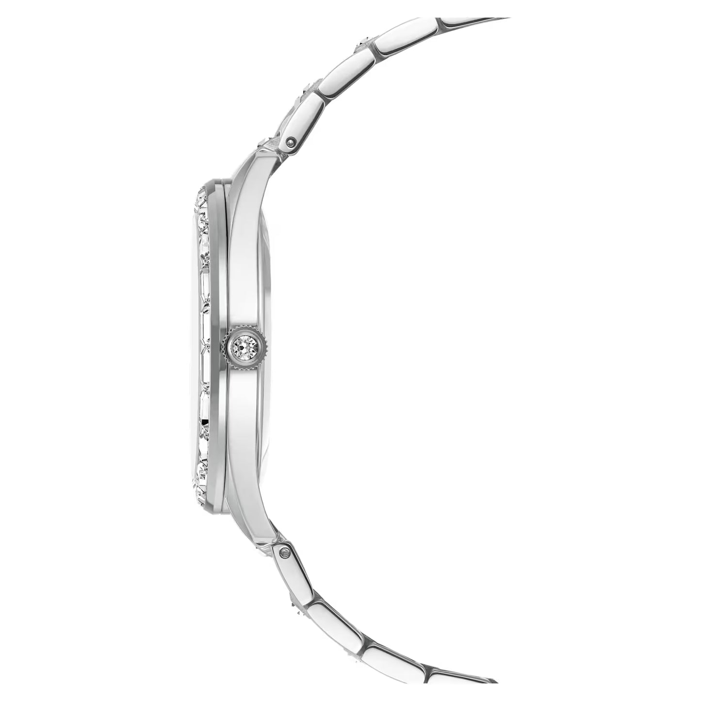 Matrix date watch, Swiss Made, Metal bracelet, Silver Tone, Stainless steel