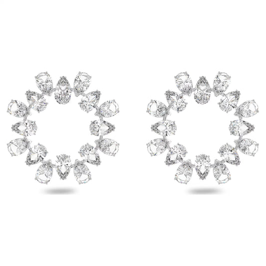 Millenia earrings Circle, Pear cut crystals