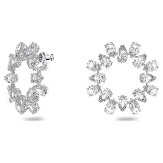 Millenia earrings Circle, Pear cut crystals