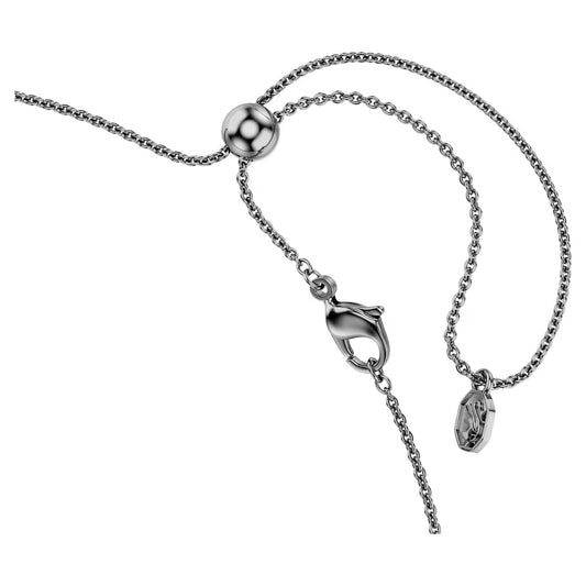 Matrix necklace, Gradient of round cuts, Multicoloured, Ruthenium plated