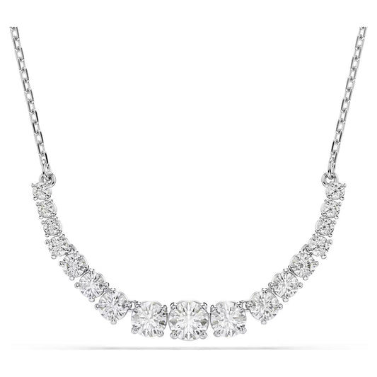 Matrix necklace, Gradient of round cuts, Rhodium