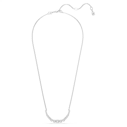 Matrix necklace, Gradient of round cuts, Rhodium