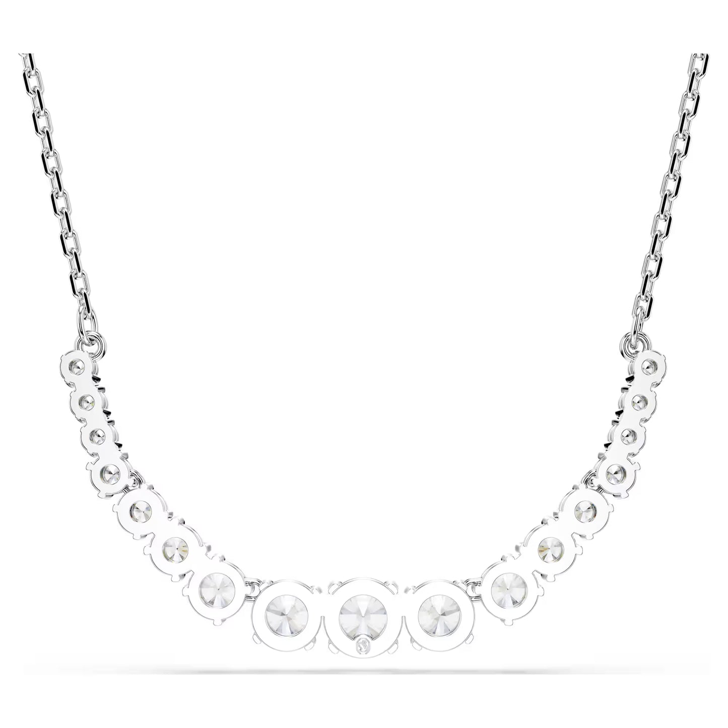 Matrix necklace, Gradient of round cuts, Rhodium