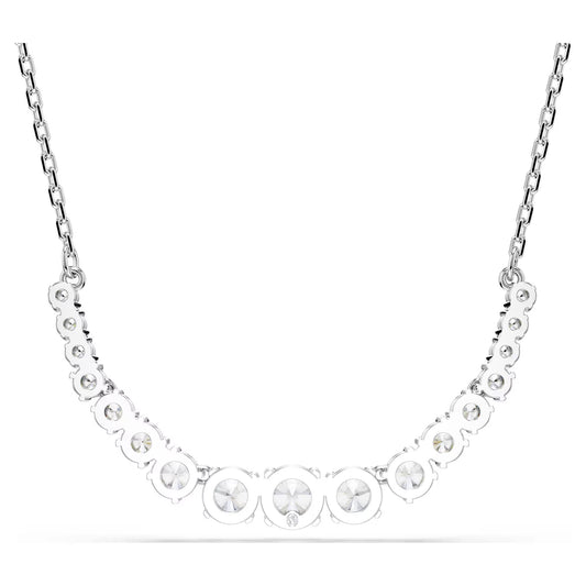 Matrix necklace, Gradient of round cuts, Rhodium