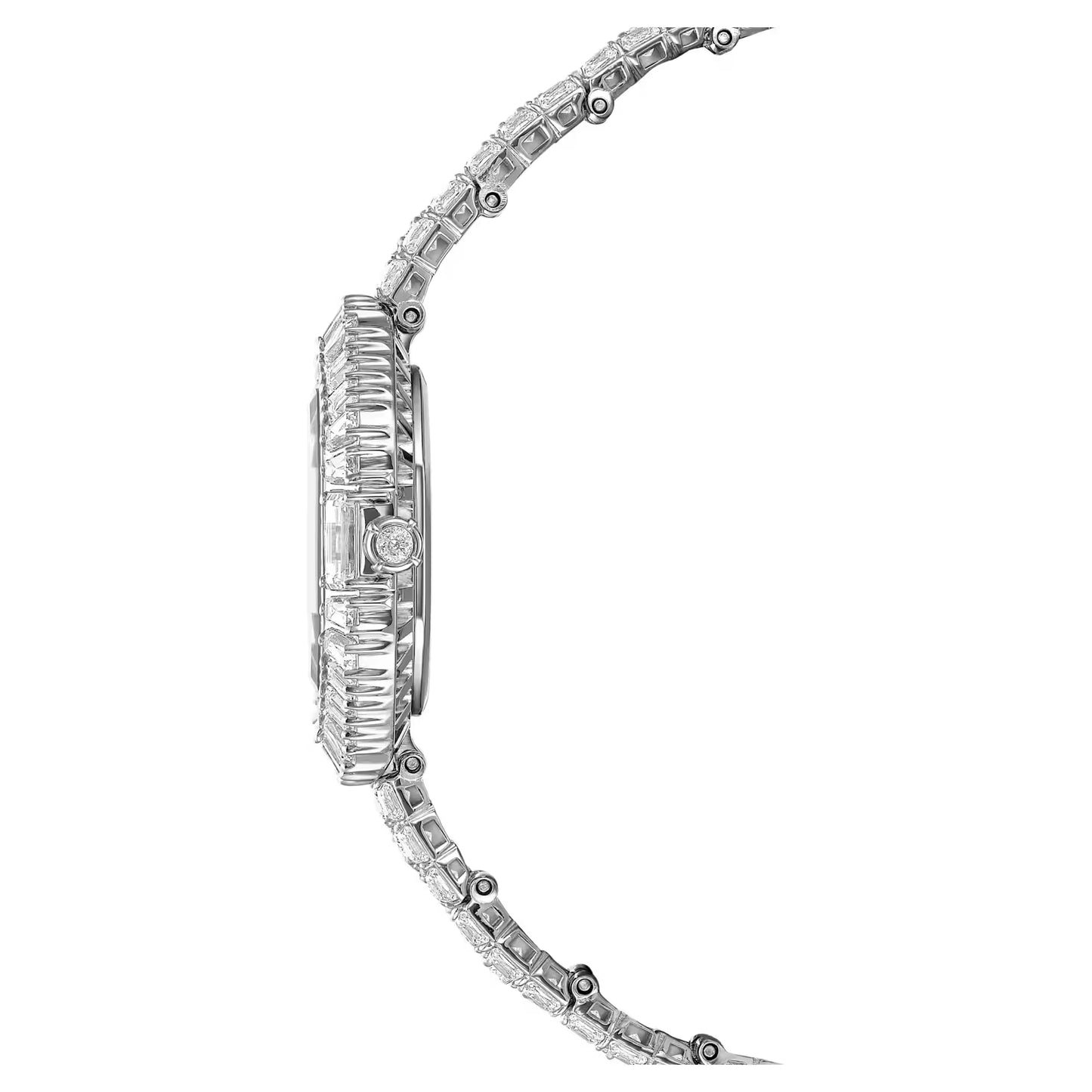 Matrix octagon watch, Baguette cut, Metal bracelet, Silver Tone, Stainless steel