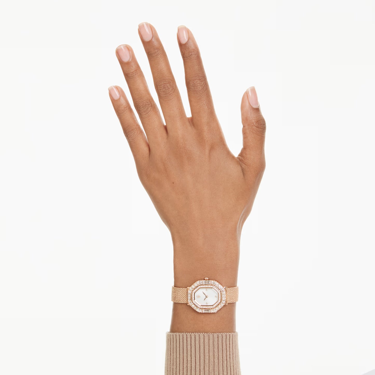 Matrix octagon watch, Metal bracelet, Rose gold tone, Rose gold-tone finish