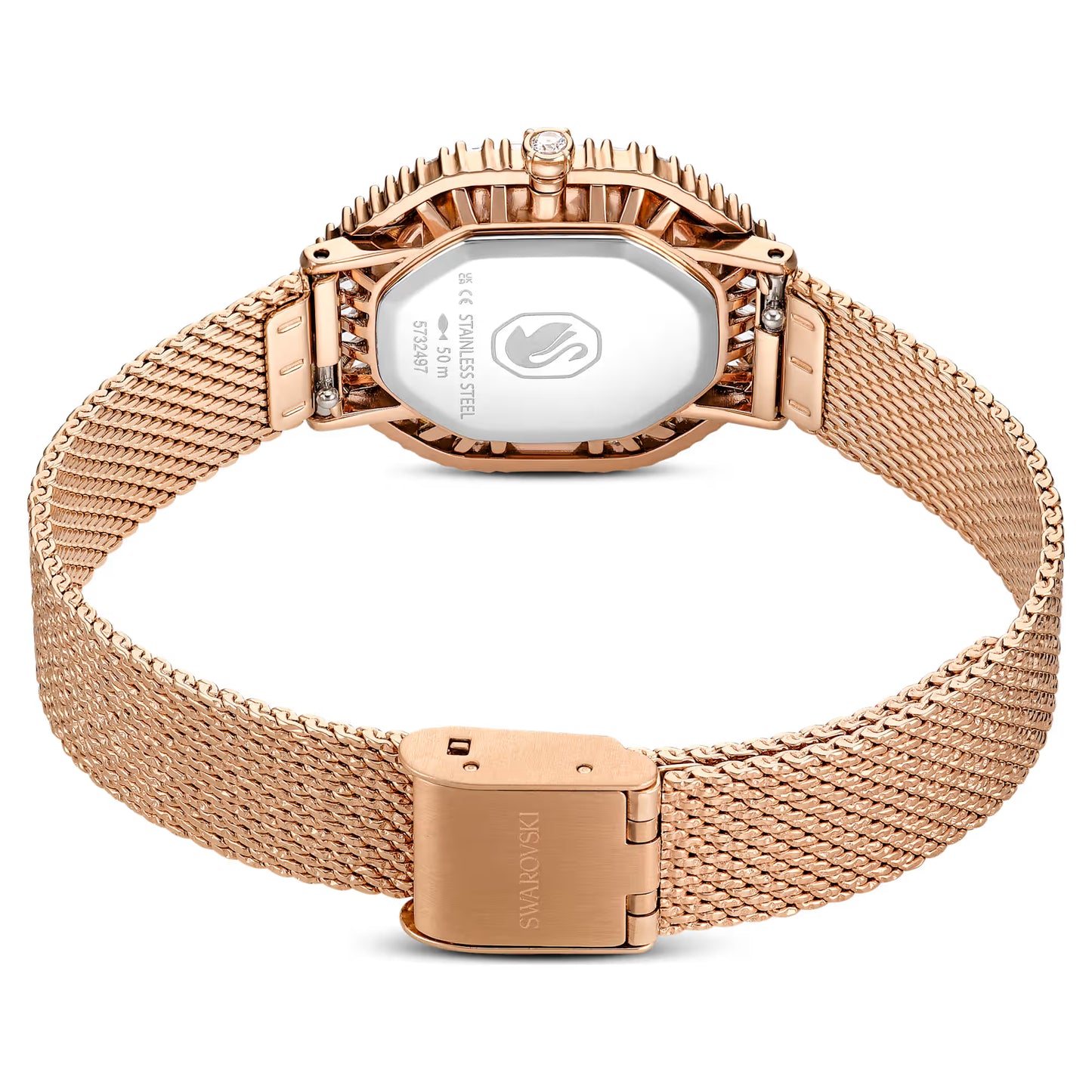 Matrix octagon watch, Metal bracelet, Rose gold tone, Rose gold-tone finish