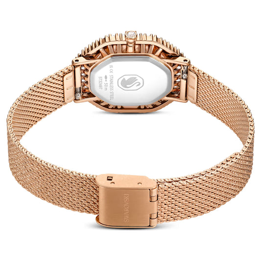Matrix octagon watch, Metal bracelet, Rose gold tone, Rose gold-tone finish