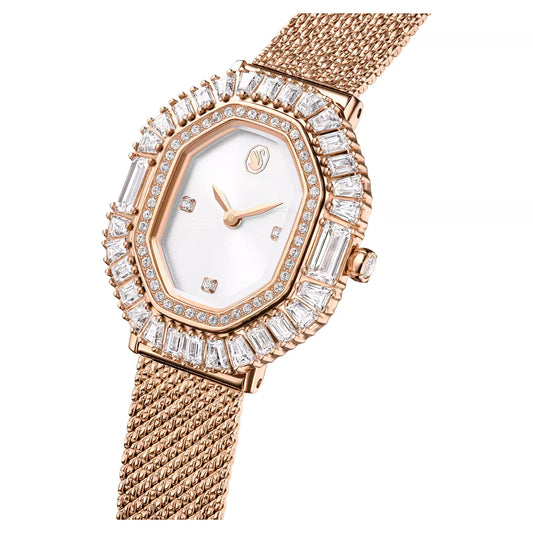 Matrix octagon watch, Metal bracelet, Rose gold tone, Rose gold-tone finish