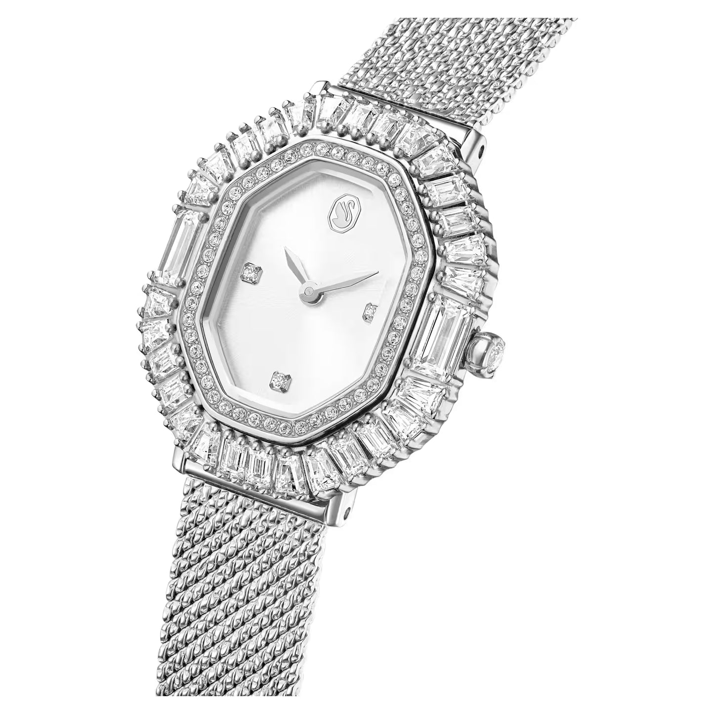 Matrix octagon watch, Metal bracelet, Silver Tone, Stainless steel