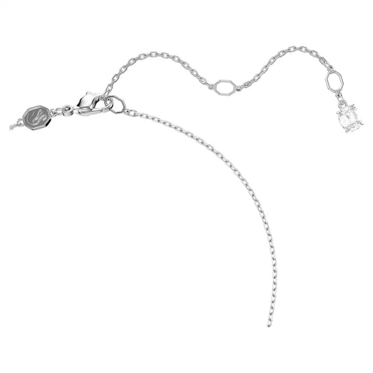 Matrix pendant, Baguette cut, Knot, White, Rhodium plated