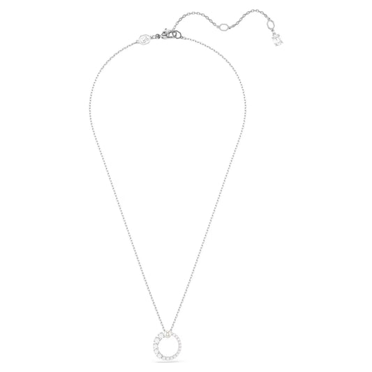 Matrix pendant, Crystal pearl, Round cut, White