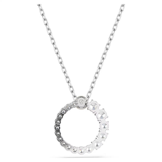 Matrix pendant, Crystal pearl, Round cut, White