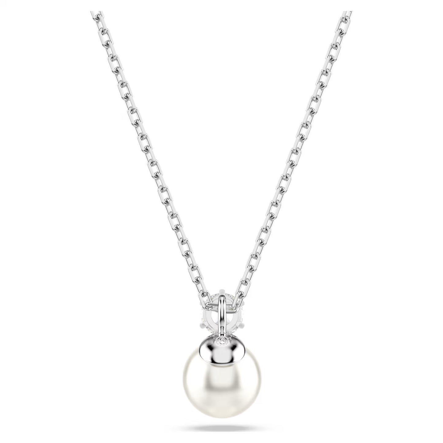 Matrix pendant, Crystal pearl, Round cut, White