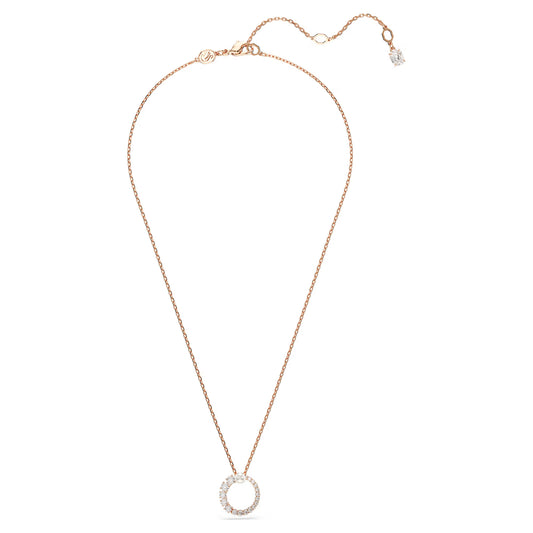 Matrix pendant, Crystal pearl, Round, Rose Gold