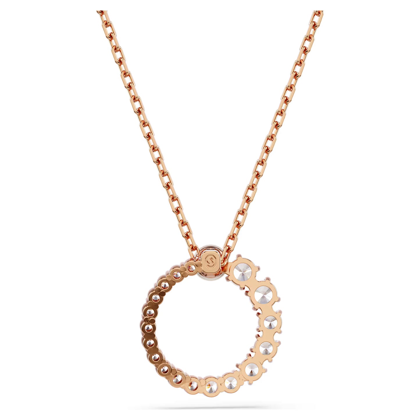 Matrix pendant, Crystal pearl, Round, Rose Gold