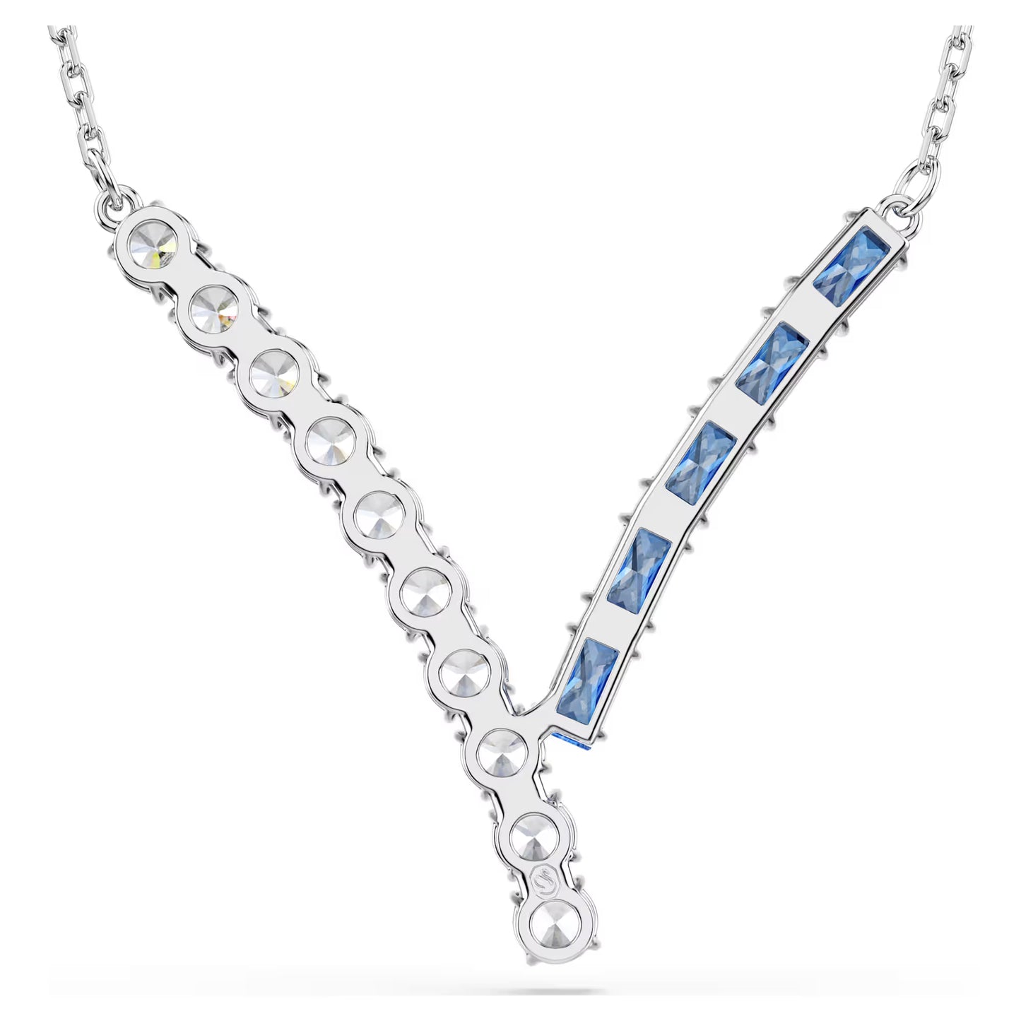 Matrix pendant, Mixed cuts, Blue, Rhodium plated