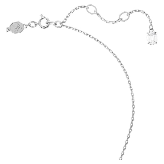 Matrix pendant, Mixed cuts, Heart, White, Rhodium plated