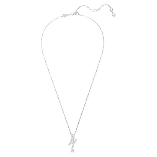 Matrix pendant, Mixed cuts, White, Rhodium