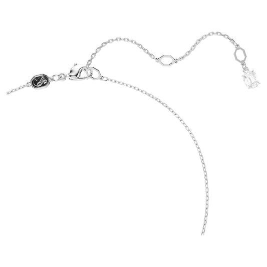 Matrix pendant, Mixed cuts, White, Rhodium