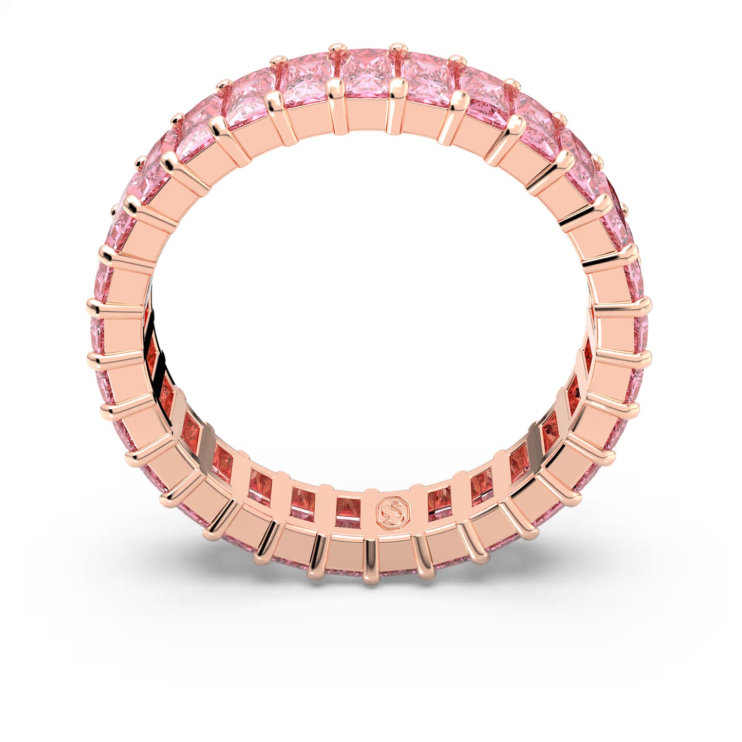 Matrix ring, Baguette cut, Pink, 18k rose gold finish, S58