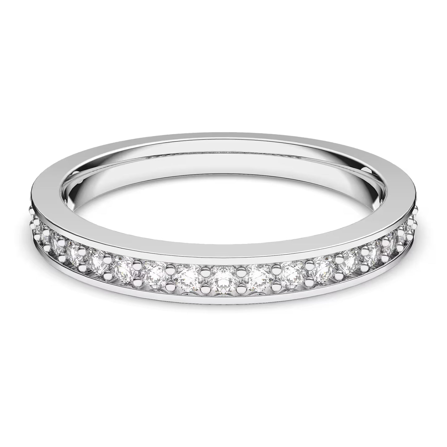 Matrix ring, White, Rhodium plated, S52