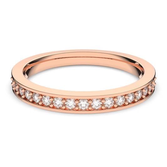 Matrix ring, White, Rose gold-tone plated