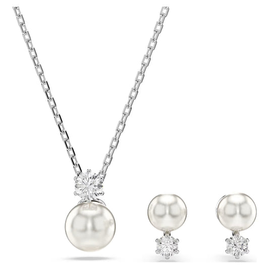 Matrix set, Crystal pearl, Round cut, White