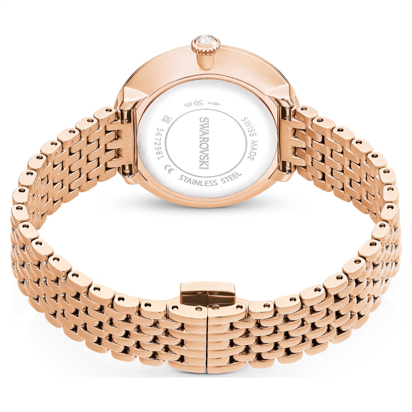 Matrix tennis 7-link watch, Swiss Made, Metal bracelet, Rose gold tone, Rose gold-tone finish