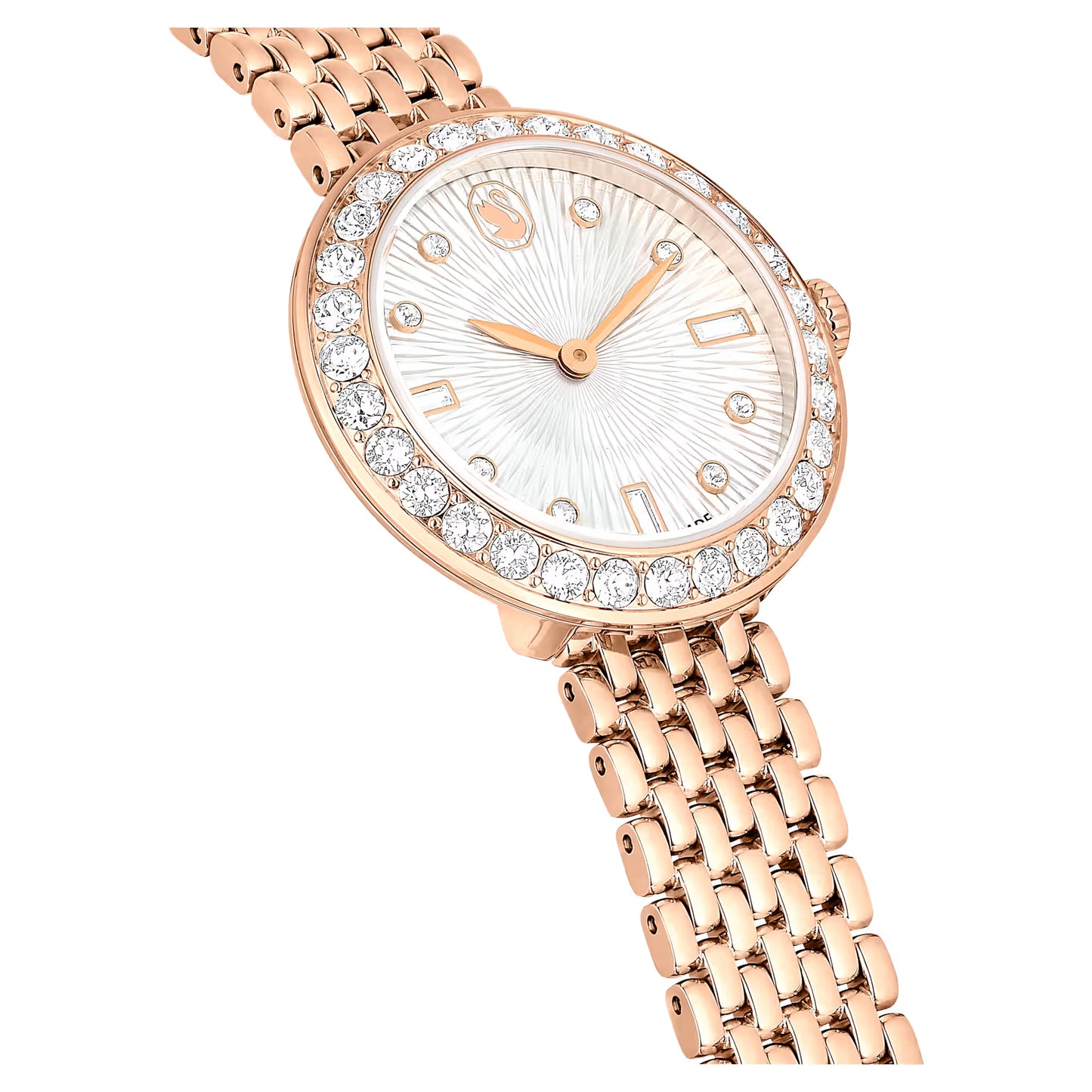 Matrix tennis 7-link watch, Swiss Made, Metal bracelet, Rose gold tone, Rose gold-tone finish