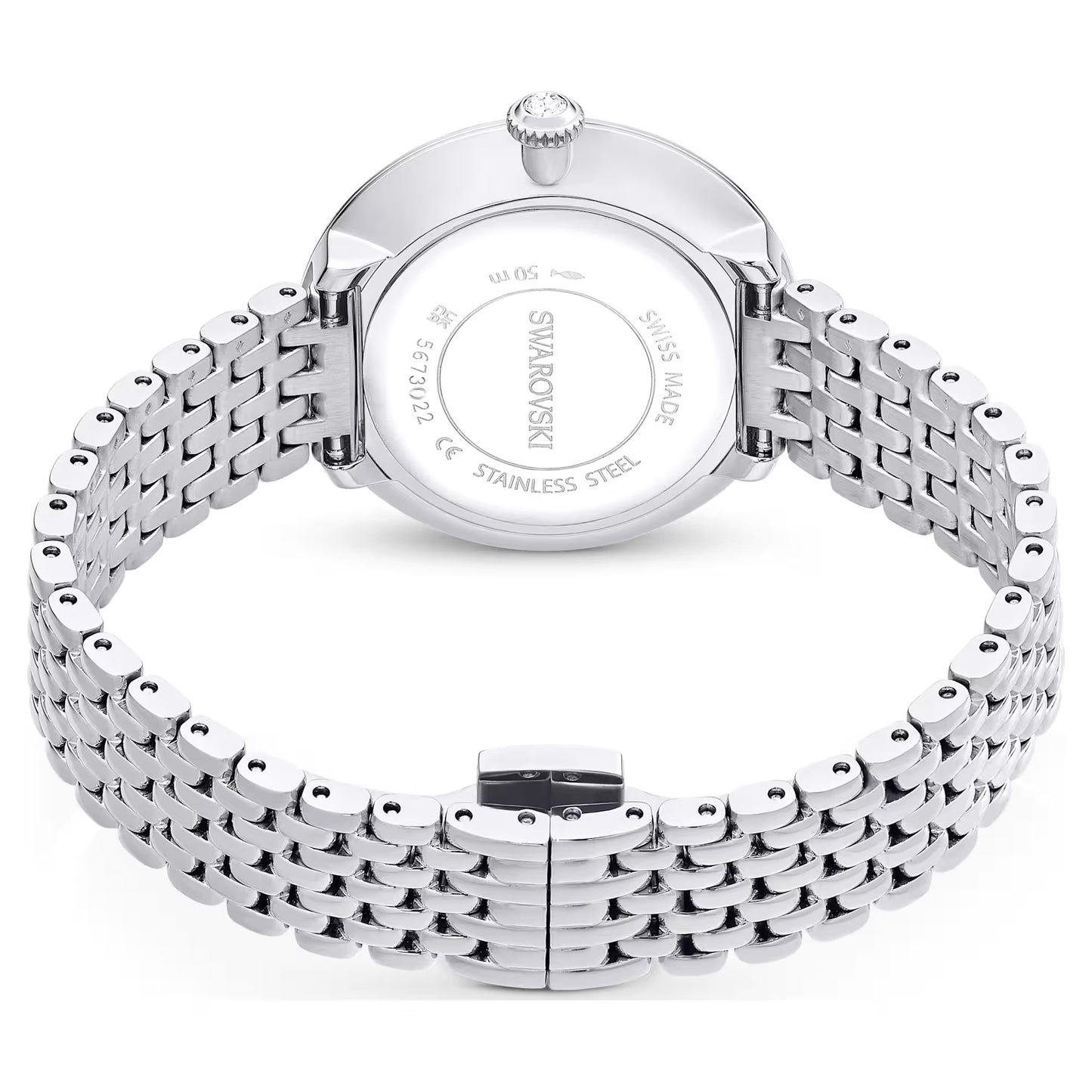Matrix tennis 7-link watch, Swiss Made, Metal bracelet, Silver Tone, Stainless steel