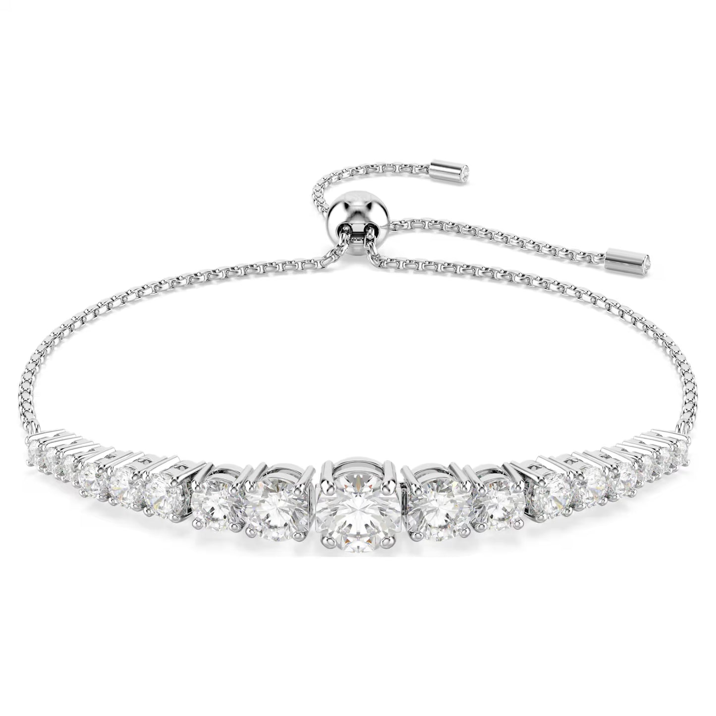 Matrix bracelet, Gradient of round cuts, Rhodium