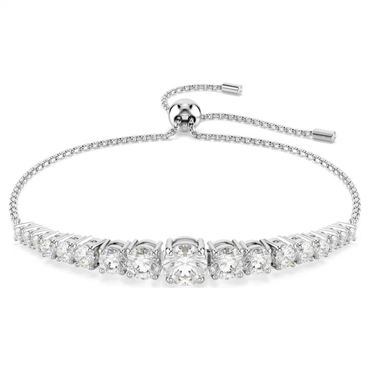 Matrix bracelet, Gradient of round cuts, Rhodium
