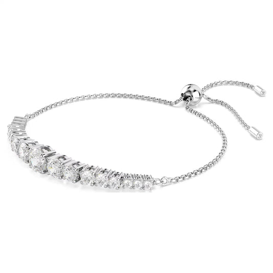 Matrix bracelet, Gradient of round cuts, Rhodium