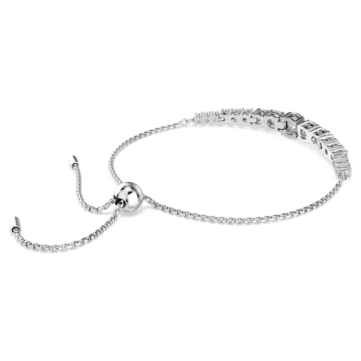 Matrix bracelet, Gradient of round cuts, Rhodium