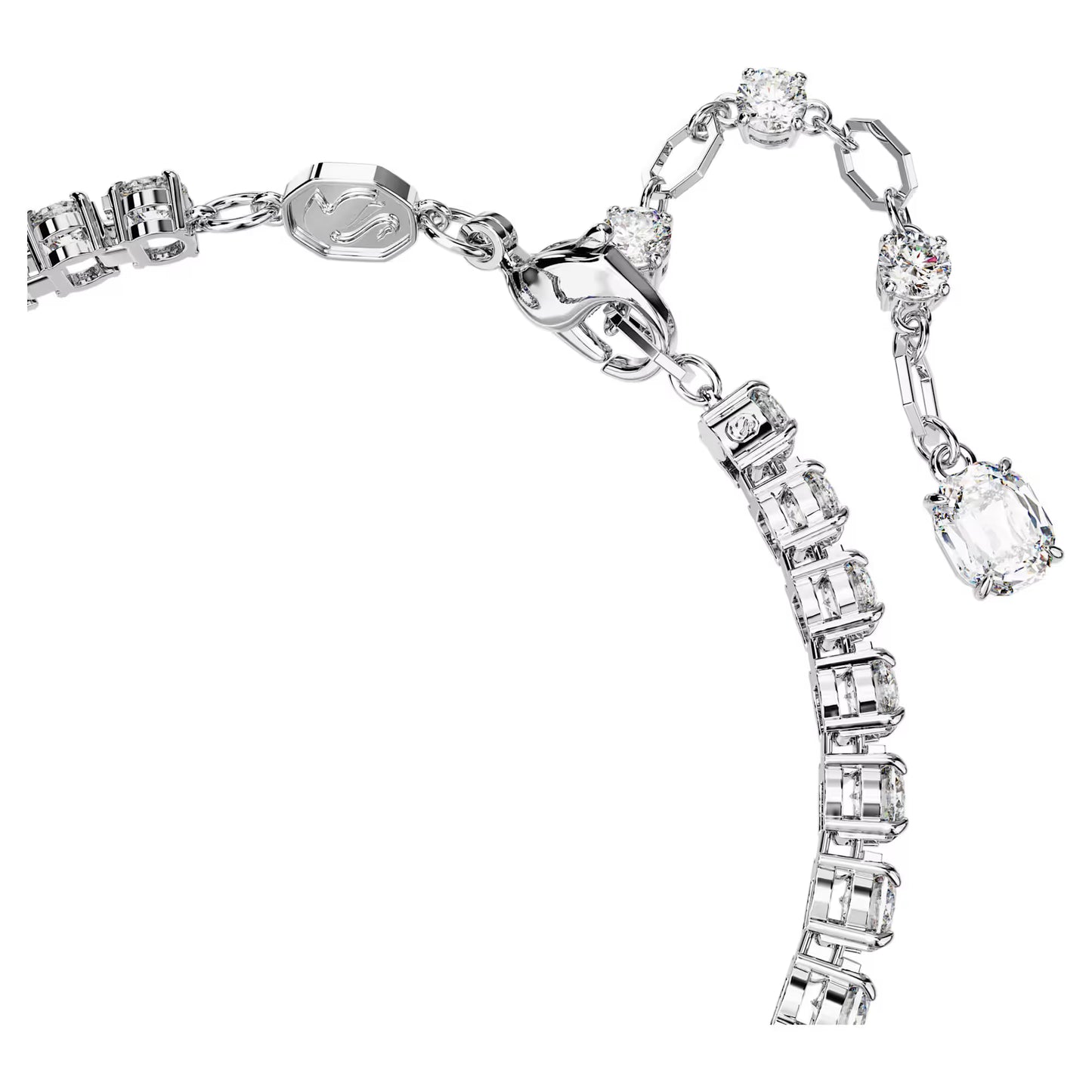 Matrix Tennis bracelet, Blue, Rhodium, Size M