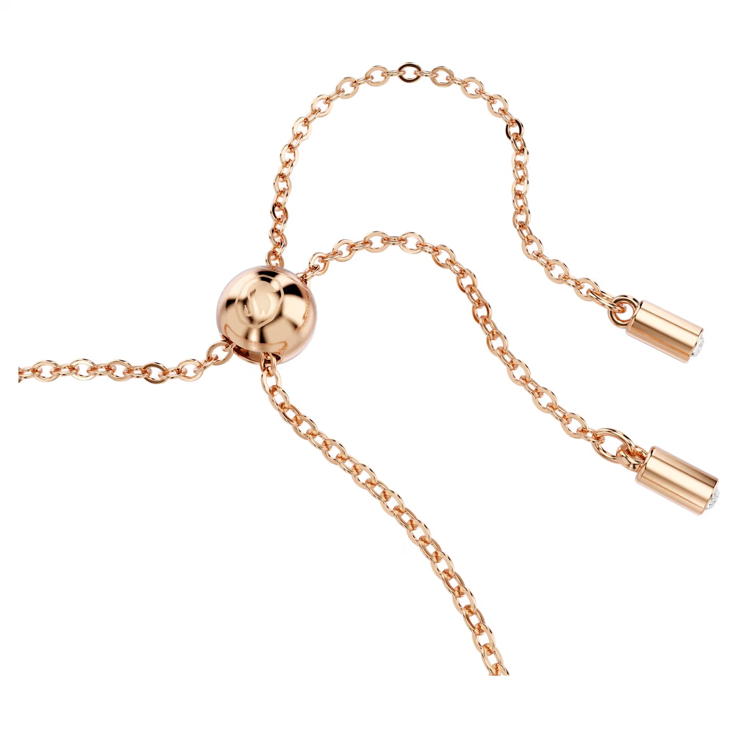 Matrix Tennis bracelet, Mixed cuts, White, Rose gold-tone plated