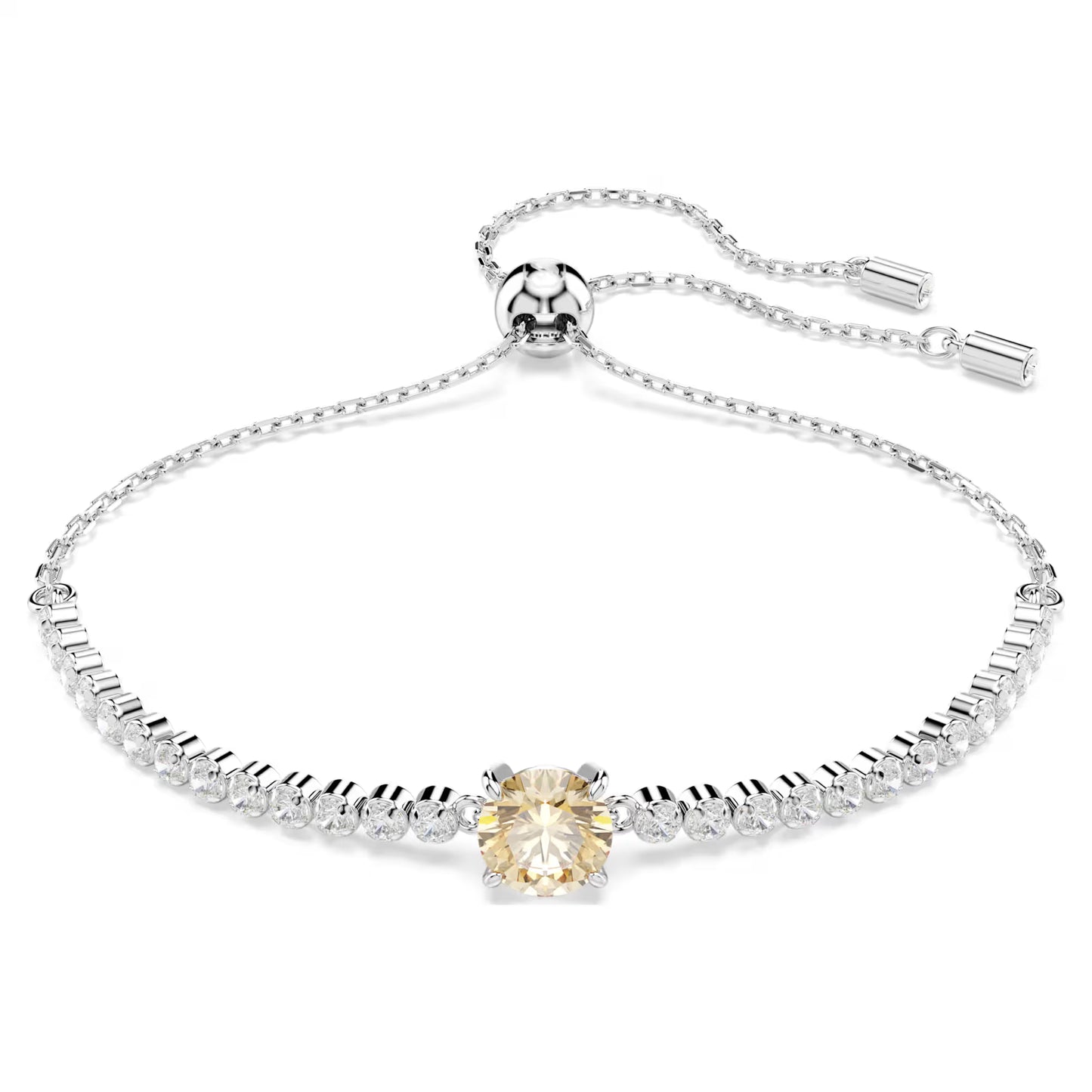 Matrix Tennis bracelet, Mixed cuts, White, Rhodium