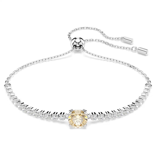 Matrix Tennis bracelet, Mixed cuts, White, Rhodium
