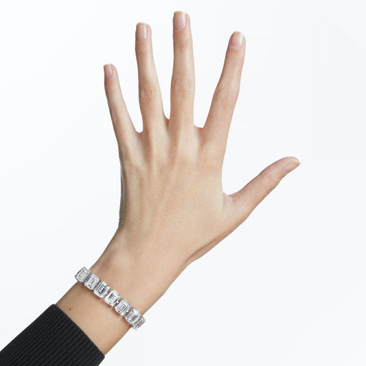 Millenia bracelet, Octagon cut crystals, White