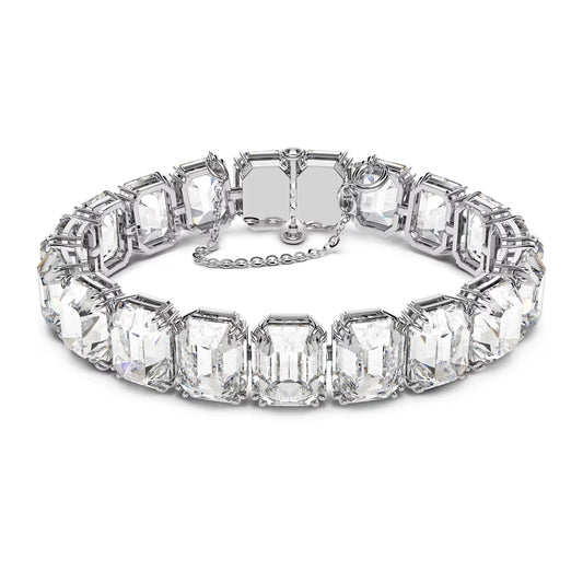 Millenia bracelet, Octagon cut crystals, White