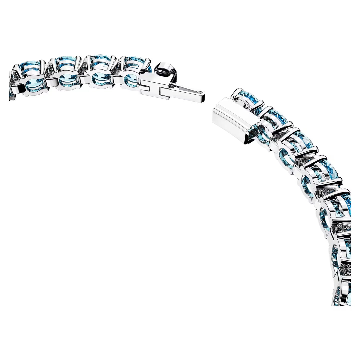 Matrix Tennis bracelet, Round, Blue, Rhodium, S