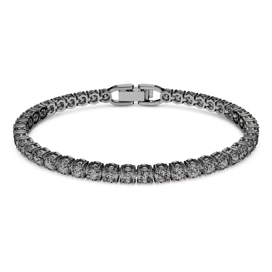 Tennis Deluxe Bracelet Grey, Ruthenium plated