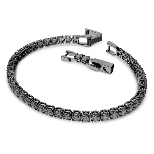 Tennis Deluxe Bracelet Grey, Ruthenium plated