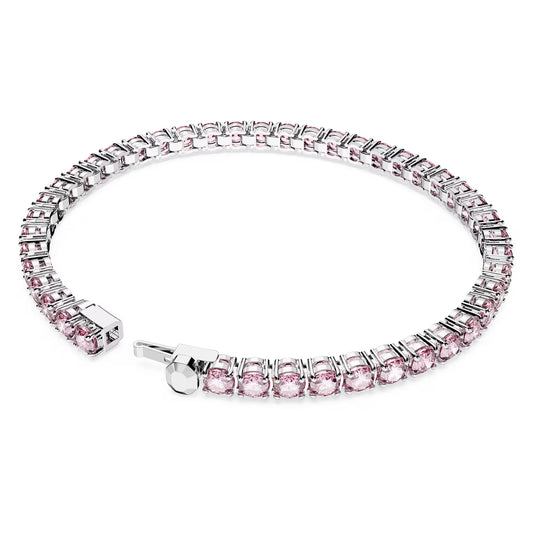 Matrix Tennis bracelet, Round cut, Pink, Medium