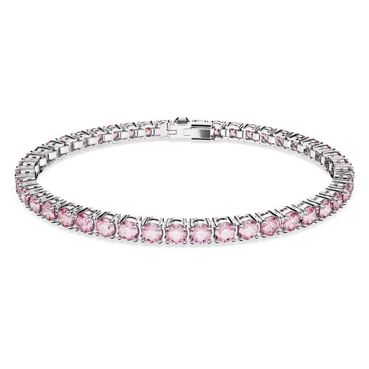 Matrix Tennis bracelet, Round cut, Small, Pink